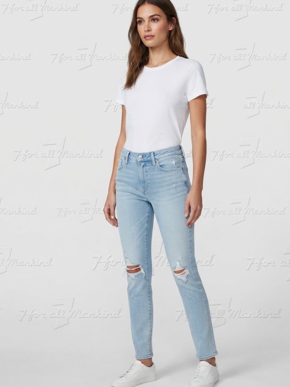 Authentic 7 For All Mankind distressed Lux Vintage designer denim jeans sz 26